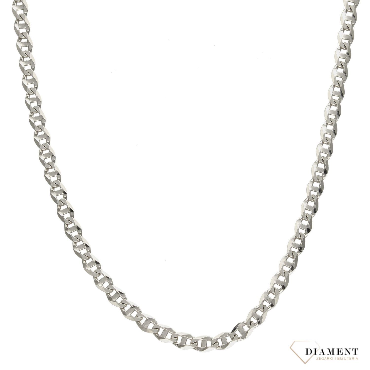 Złoty łańcuszek 585 Gucci Białe Złoto 3 mm 1413-080 585B 3mm ✅ Złoty łańcuszek o klasycznym splocie Gucci o szerokości 3 mm, wykonany z białego złota.✅.jpg